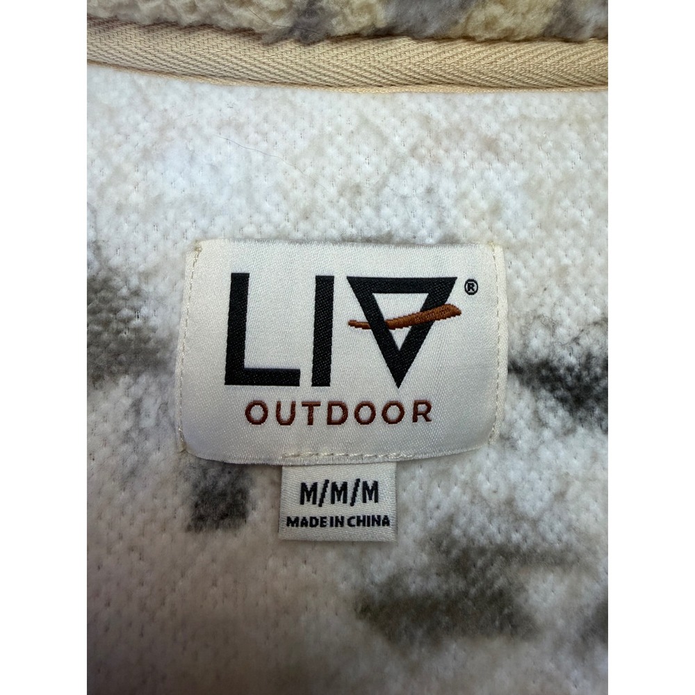 LIV Outdoor Women Medium Aztec Sherpa Fleece Longline Snap Jacket Cream Pink - Picture 7 of 9